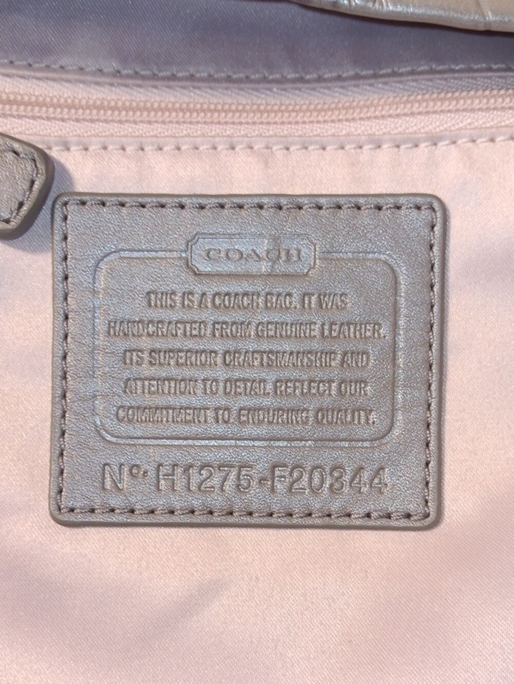 Coach Ashley Metallic Croc-Embossed Mini Tote Bag (F20344) in Silver - Picture 15 of 16